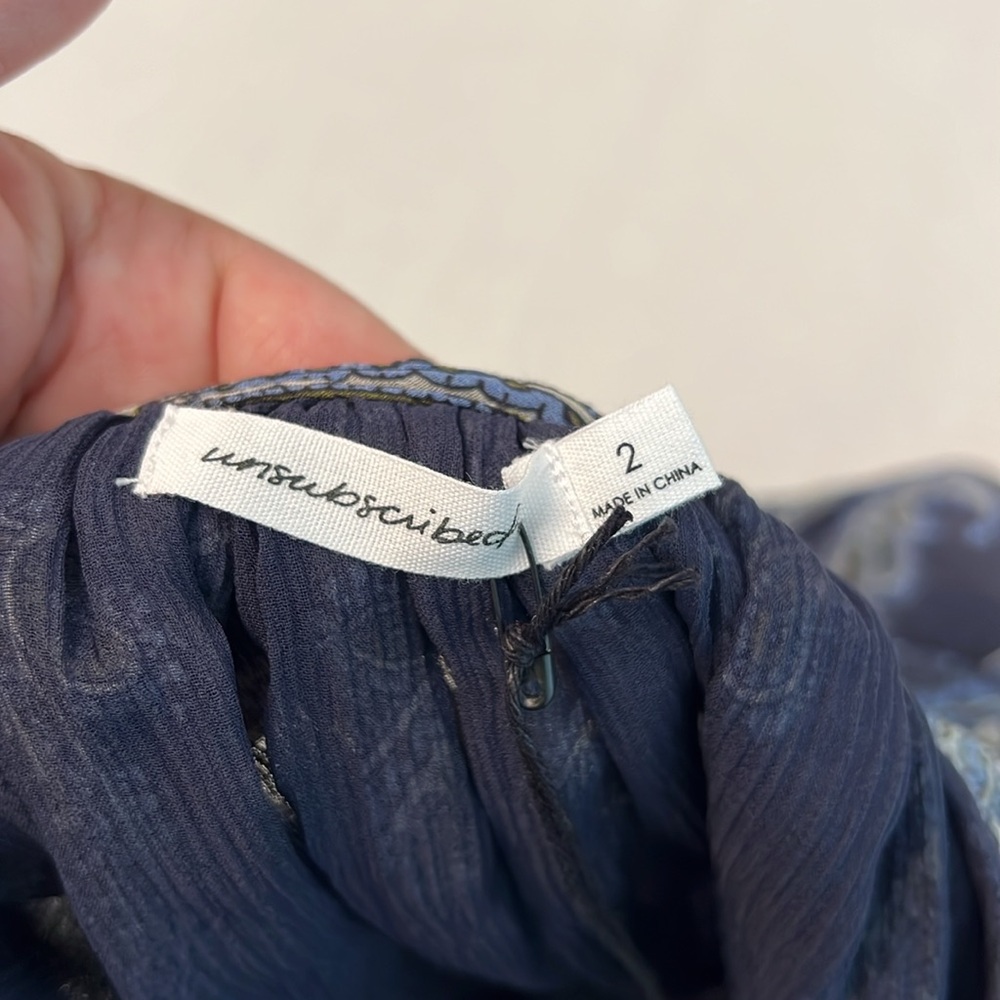 UNSUBSCRIBED SILK PAISLEY OVERSIZED BOHO BLOUSE SIZE 2 - Picture 10 of 16